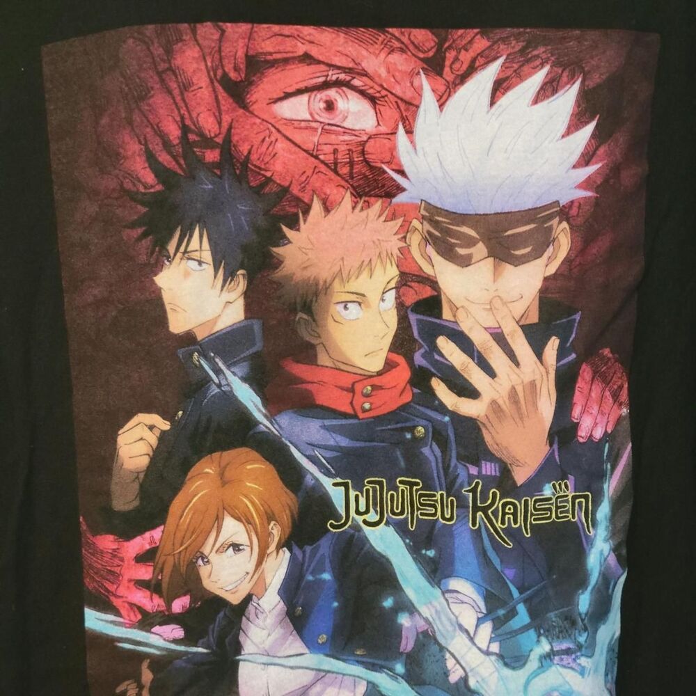 NWT Jujutsu Kaisen Anime Graphic T-Shirt Men's XL Black Crunchyroll Official